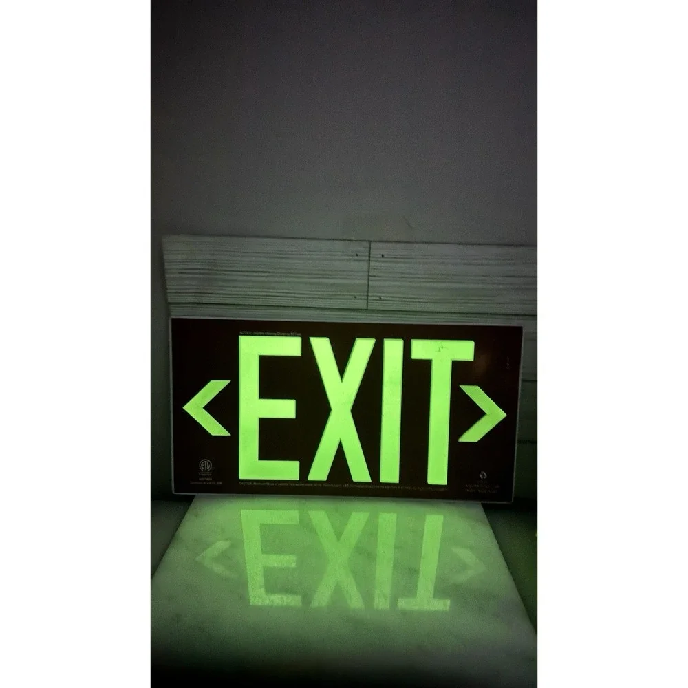 Red Photoluminescent Exit Sign - UL 924 Approved Aluminum - Part ULR-050